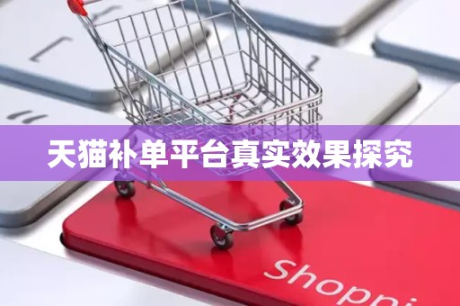 天猫补单平台真实效果探究