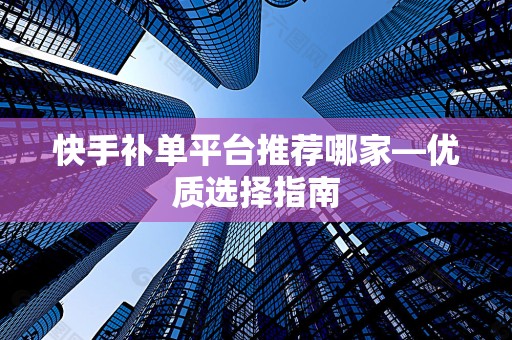 快手补单平台推荐哪家—优质选择指南