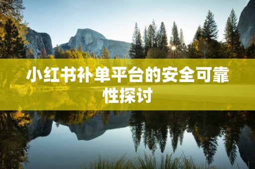 小红书补单平台的安全可靠性探讨
