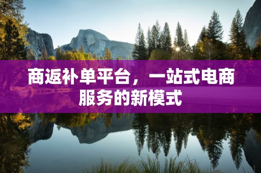商返补单平台，一站式电商服务的新模式