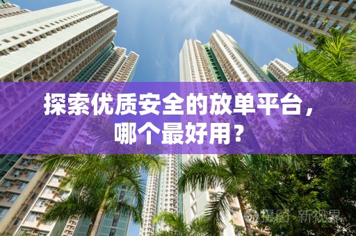 探索优质安全的放单平台，哪个最好用？