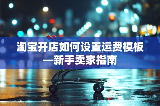 淘宝开店如何设置运费模板—新手卖家指南