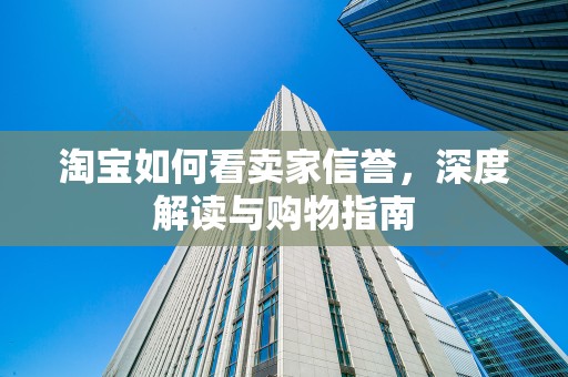 淘宝如何看卖家信誉，深度解读与购物指南