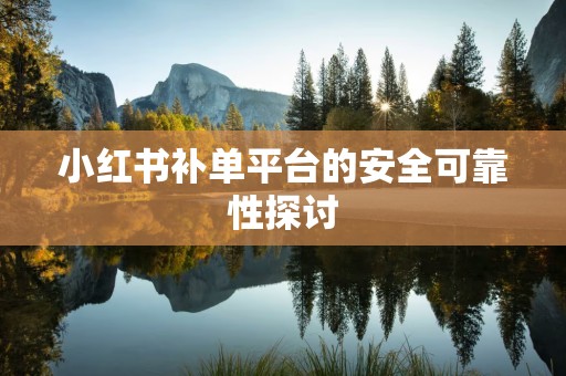 小红书补单平台的安全可靠性探讨
