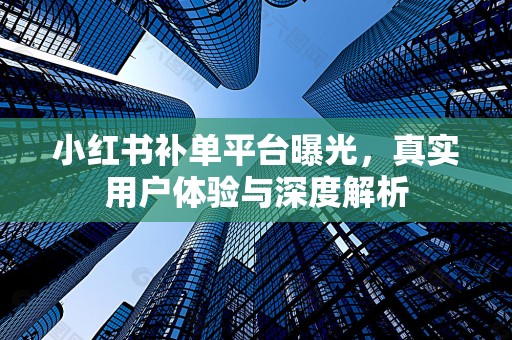 小红书补单平台曝光，真实用户体验与深度解析