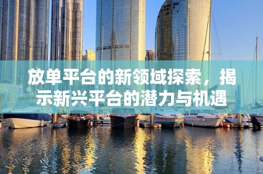 放单平台的新领域探索，揭示新兴平台的潜力与机遇