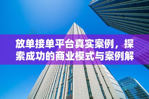 放单接单平台真实案例，探索成功的商业模式与案例解析