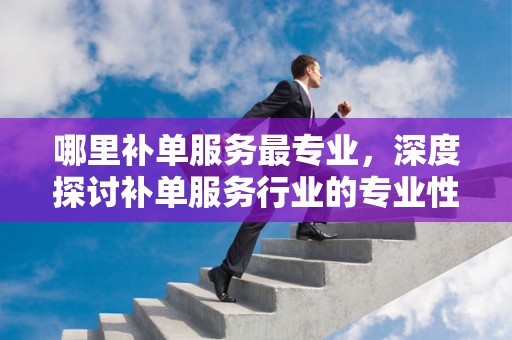 哪里补单服务最专业，深度探讨补单服务行业的专业性与可靠性