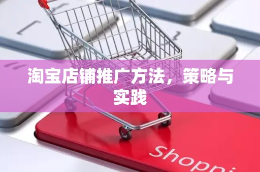 淘宝店铺推广方法，策略与实践