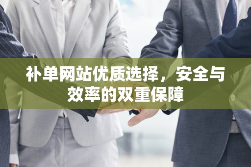 补单网站优质选择，安全与效率的双重保障
