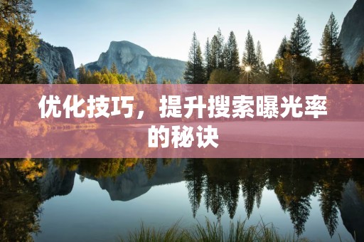 优化技巧，提升搜索曝光率的秘诀