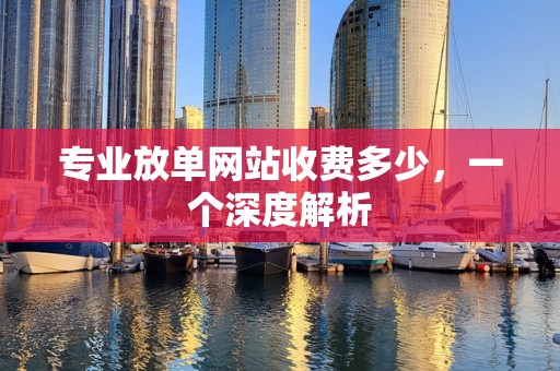 专业放单网站收费多少，一个深度解析