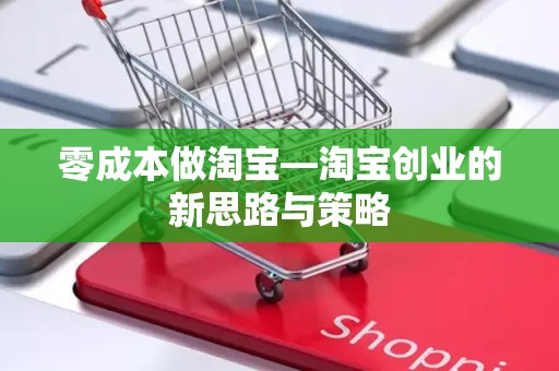 零成本做淘宝—淘宝创业的新思路与策略