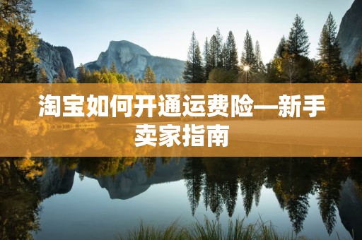 淘宝如何开通运费险—新手卖家指南