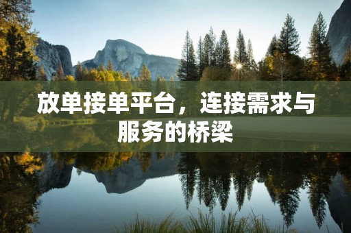 放单接单平台，连接需求与服务的桥梁