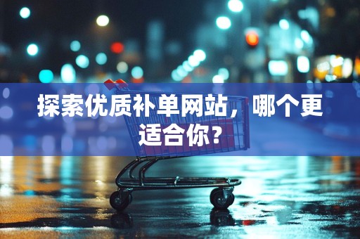 探索优质补单网站，哪个更适合你？