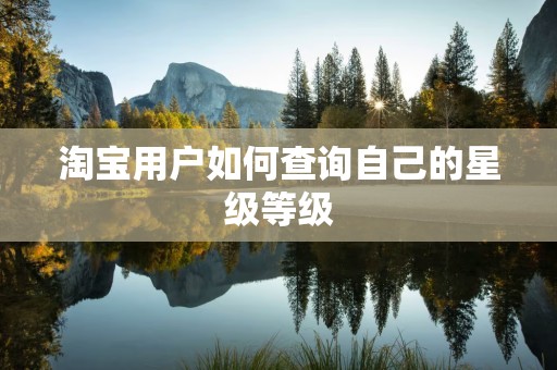 淘宝用户如何查询自己的星级等级