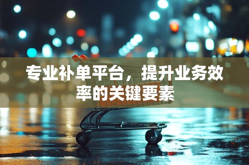 专业补单平台，提升业务效率的关键要素