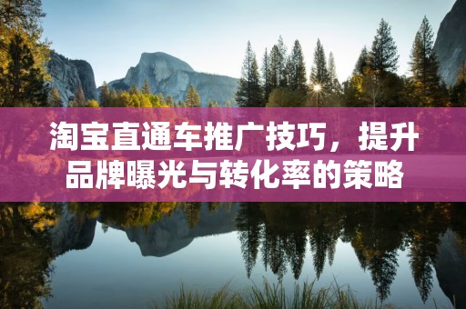淘宝直通车推广技巧，提升品牌曝光与转化率的策略
