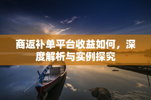 商返补单平台收益如何，深度解析与实例探究