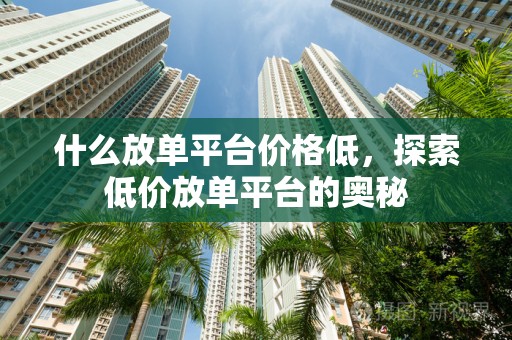 什么放单平台价格低，探索低价放单平台的奥秘