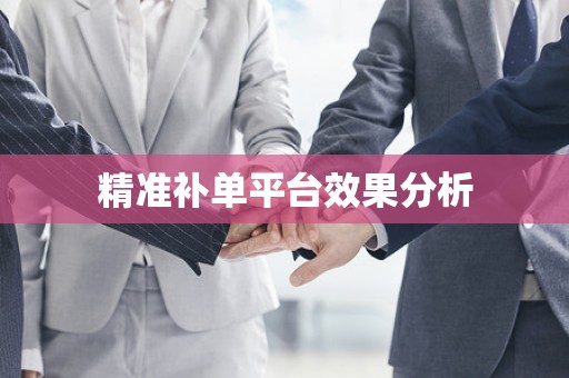 精准补单平台效果分析