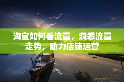 淘宝如何看流量，洞悉流量走势，助力店铺运营