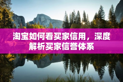 淘宝如何看买家信用，深度解析买家信誉体系