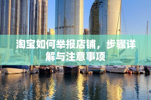 淘宝如何举报店铺，步骤详解与注意事项