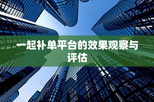 一起补单平台的效果观察与评估