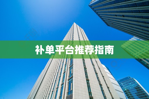 补单平台推荐指南