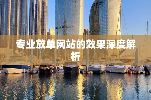 专业放单网站的效果深度解析