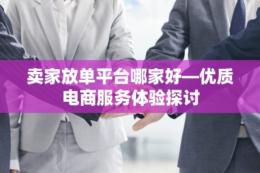 卖家放单平台哪家好—优质电商服务体验探讨