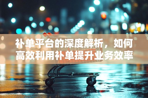 补单平台的深度解析，如何高效利用补单提升业务效率