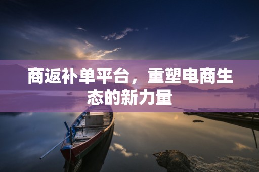 商返补单平台，重塑电商生态的新力量