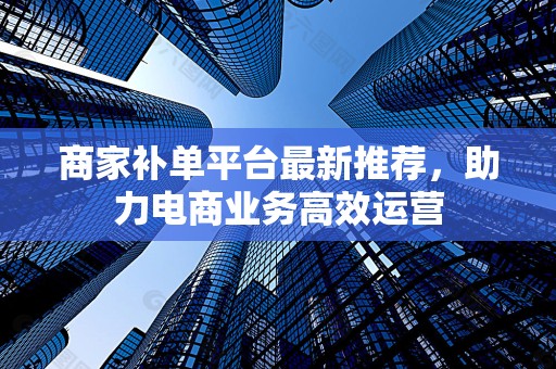 商家补单平台最新推荐，助力电商业务高效运营