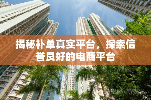揭秘补单真实平台，探索信誉良好的电商平台