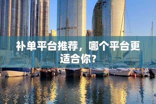 补单平台推荐，哪个平台更适合你？