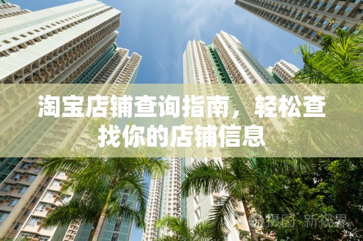 淘宝店铺查询指南，轻松查找你的店铺信息