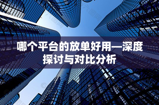 哪个平台的放单好用—深度探讨与对比分析