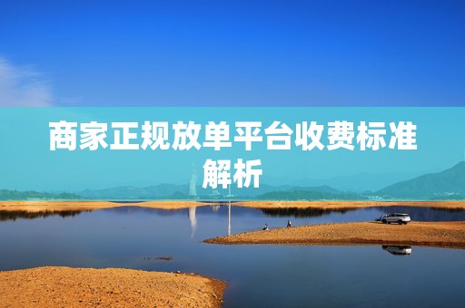商家正规放单平台收费标准解析