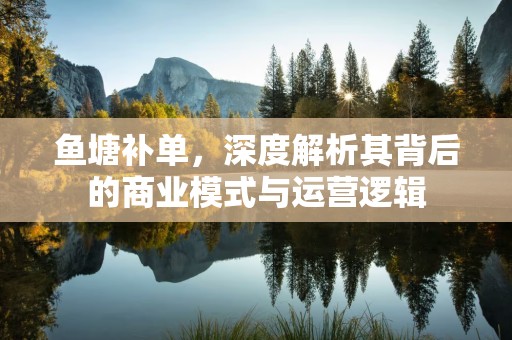 鱼塘补单，深度解析其背后的商业模式与运营逻辑