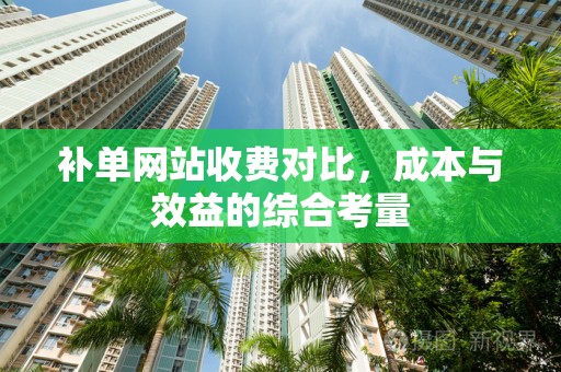 补单网站收费对比，成本与效益的综合考量