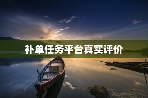 补单任务平台真实评价