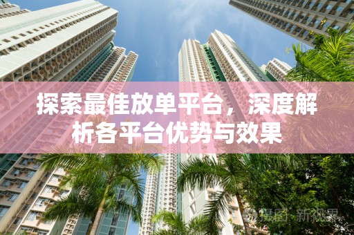 探索最佳放单平台，深度解析各平台优势与效果