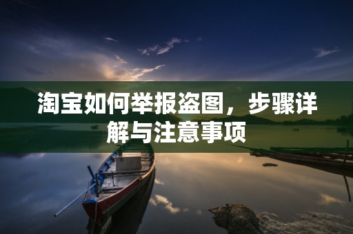 淘宝如何举报盗图，步骤详解与注意事项