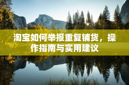 淘宝如何举报重复铺货，操作指南与实用建议