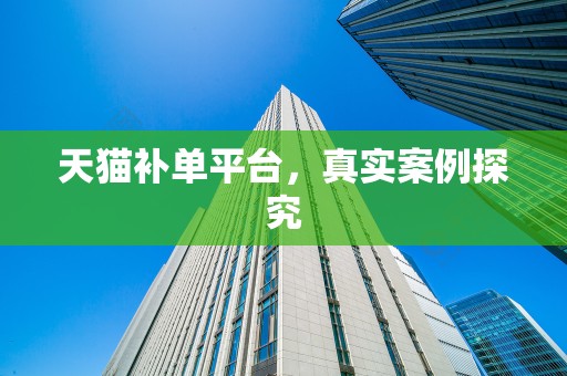 天猫补单平台，真实案例探究