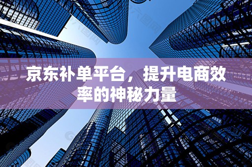 京东补单平台，提升电商效率的神秘力量