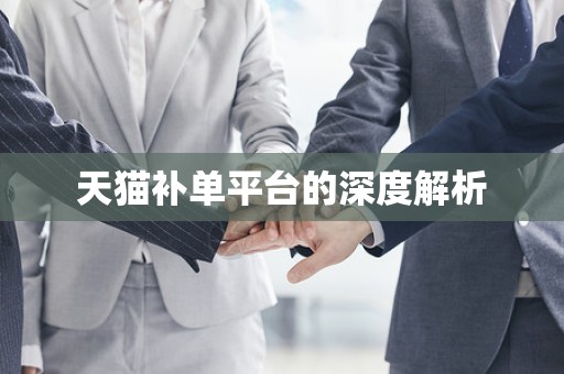天猫补单平台的深度解析